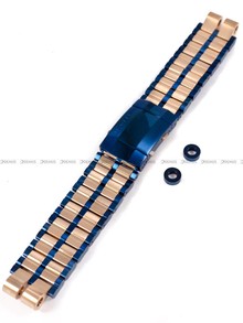 Bransoleta stalowa do zegarka Vostok Europe Energia - 20 mm - Niebieska z różowym złotem