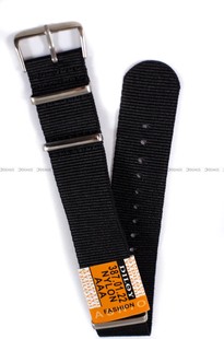 Pasek nylonowy do zegarka - Diloy 387.22.1 - 22 mm czarny