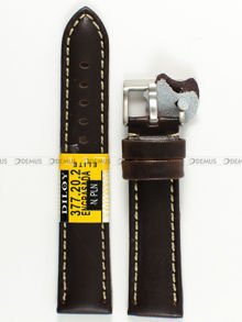 Pasek skórzany do zegarka - Diloy 377.20.2 - 20 mm brązowy