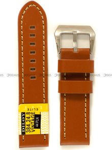 Pasek skórzany do zegarka - Diloy 384.24.8 - 24 mm brązowy