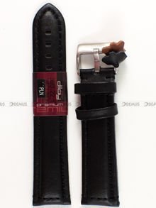 Pasek skórzany do zegarka - Diloy 393.22.1 - 22 mm czarny