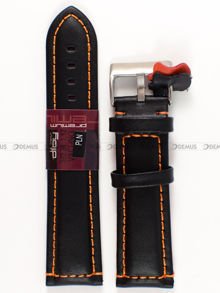 Pasek skórzany do zegarka - Diloy 393.24.1.12 - 24 mm czarny