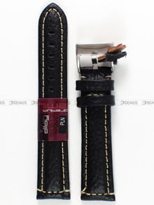 Pasek skórzany do zegarka - Diloy 394.20.1.22 - 20 mm czarny