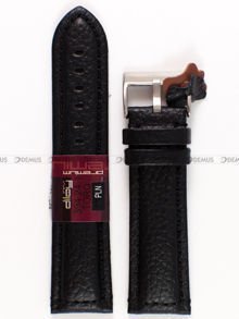 Pasek skórzany do zegarka - Diloy 394.24.1 - 24 mm czarny