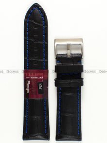Pasek skórzany do zegarka - Diloy 395.24.1.5 - 24 mm czarny