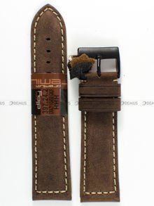 Pasek skórzany do zegarka - Diloy 397.24.2 - 24 mm brązowy