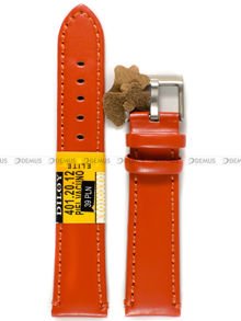 Pasek skórzany do zegarka - Diloy 401.20.12 - 20 mm brązowy