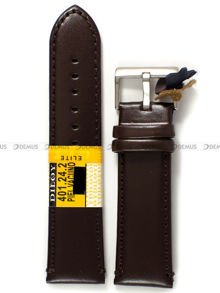 Pasek skórzany do zegarka - Diloy 401.24.2 - 24 mm brązowy