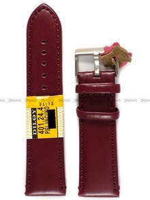 Pasek skórzany do zegarka - Diloy 401.24.4 - 24 mm brązowy