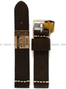Pasek skórzany do zegarka - Diloy 406.20.2 - 20 mm brązowy