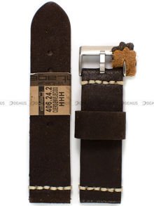 Pasek skórzany do zegarka - Diloy 406.24.2 - 24 mm brązowy