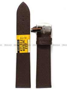 Pasek skórzany do zegarka - Diloy 411.22.2 - 22 mm brązowy