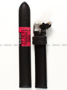 Pasek skórzany do zegarka - Diloy 77.16.1 - 16 mm czarny