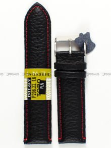Pasek skórzany do zegarka - Diloy P206.22.1.6 - 22 mm czarny