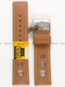 Pasek skórzany do zegarka - Diloy P355.24.3 - 24 mm brązowy