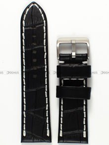Pasek skórzany do zegarka - Pacific W49.24.1.7 - 24 mm czarny