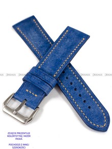 Pasek skórzany ręcznie robiony A. Kucharski Leather - Conceria Il Ponte Maya Double - Blue/Earthyyellow - 16 mm