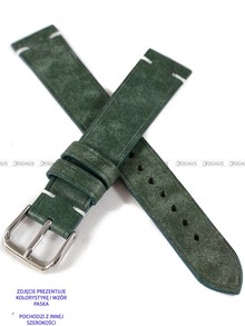 Pasek skórzany ręcznie robiony A. Kucharski Leather - Conceria Il Ponte Maya Simple - Olive/White - 26 mm