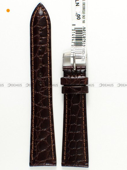 Pasek do zegarka skórzany - Morellato A01U0751376034CR18 - 18 mm brązowy
