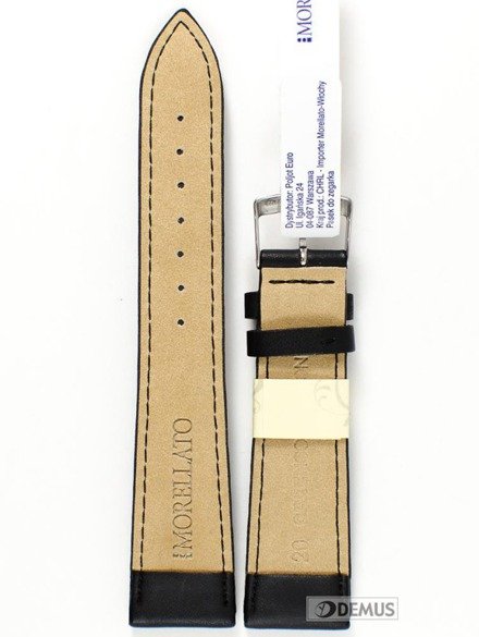 Pasek do zegarka skórzany - Morellato X4219A97019 20 mm czarny