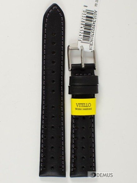 Pasek do zegarka skórzany wodoodporny - Morellato U3459237019 18 mm czarny