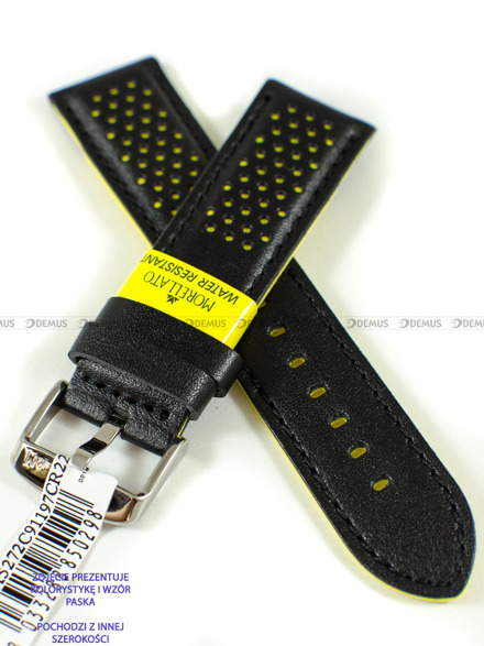 Pasek do zegarka wodoodporny skórzany - Morellato A01X5272C91197CR20 - 20 mm czarny