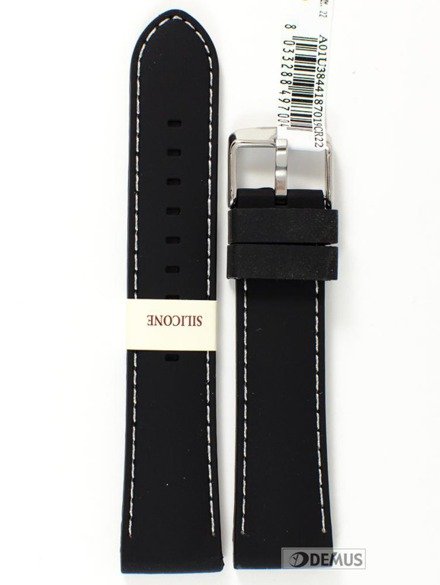 Pasek gumowy do zegarka silikonowy - Morellato U3844187019 22 mm czarny