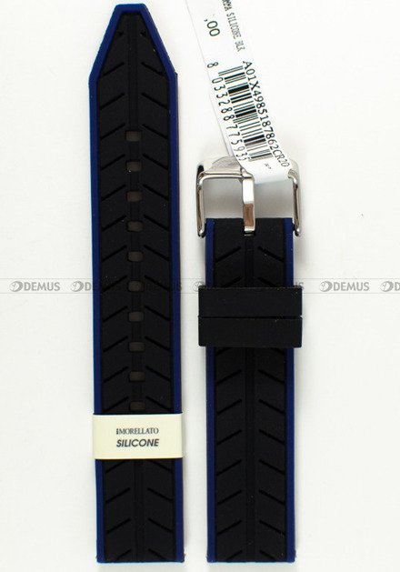 Pasek silikonowy do zegarka - Morellato A01X4985187862CR20 - 20 mm czarny