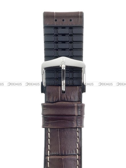 Pasek skórzano-kauczukowy do zegarka - Hirsch George 0925128010-2-20 - 20 mm brązowy