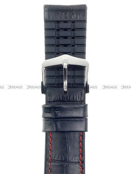 Pasek skórzano-kauczukowy do zegarka - Hirsch George 0925128052-2-20 - 20 mm czarny