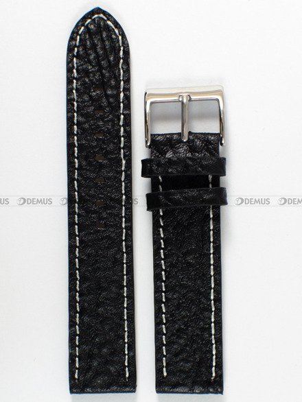 Pasek skórzany do zegarka Bisset - PB58.20.1.7 - 20 mm czarny