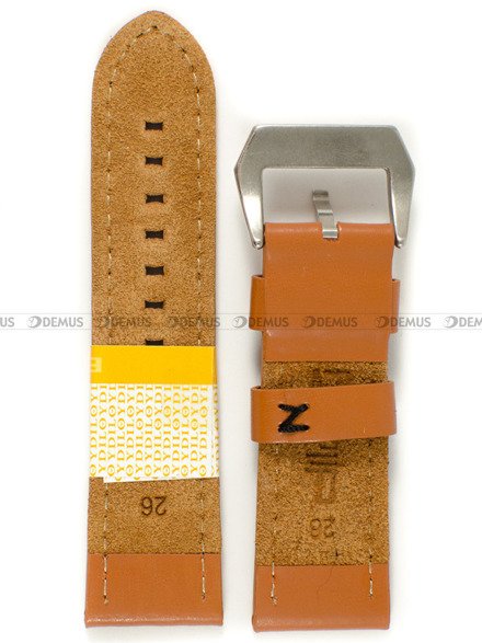 Pasek skórzany do zegarka - Diloy 384.26.3.1 - 26 mm brązowy