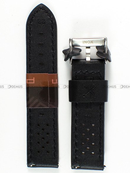 Pasek skórzany do zegarka - Diloy 398.22.1.6 - 22 mm czarny