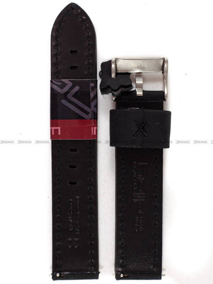 Pasek skórzany do zegarka - Diloy 399.20.1 - 20 mm czarny