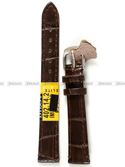 Pasek skórzany do zegarka - Diloy 402.14.2 - 14 mm brązowy