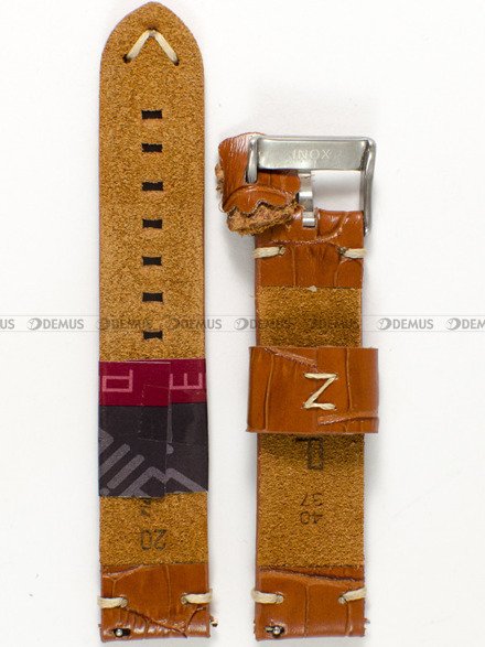 Pasek skórzany do zegarka - Diloy 403.20.3 - 20 mm brązowy