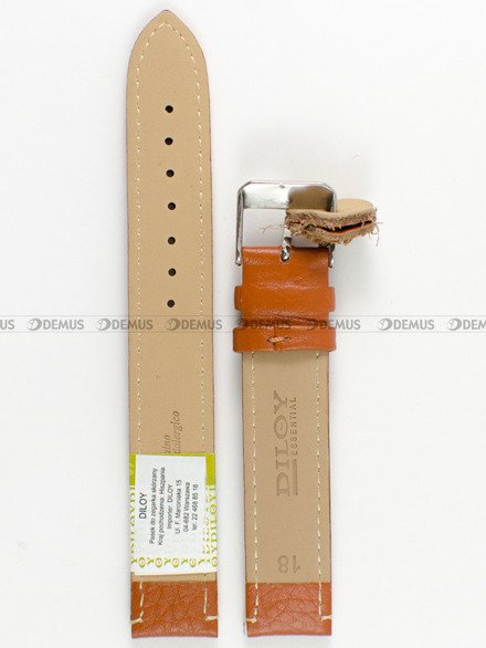 Pasek skórzany do zegarka - Diloy P206EL.18.3 18mm brązowy