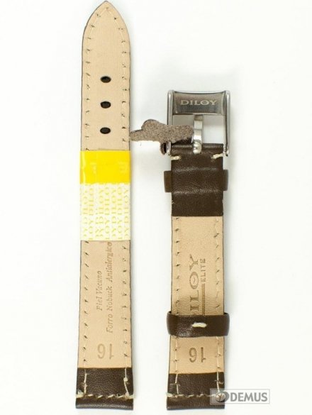 Pasek skórzany do zegarka - Diloy P354.16.2 - 16mm brązowy