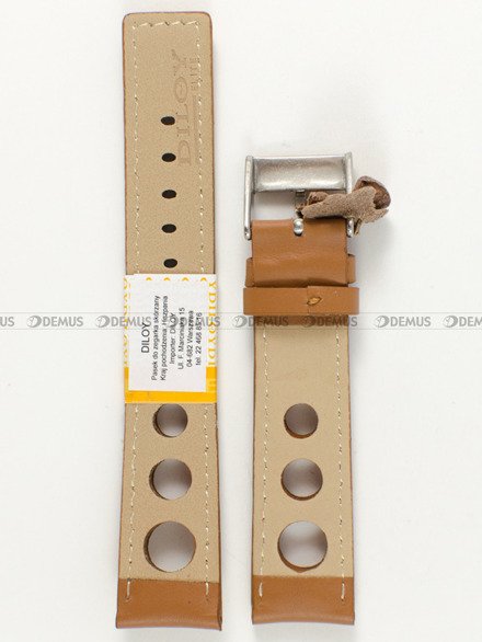 Pasek skórzany do zegarka - Diloy P355.20.3 - 20 mm brązowy