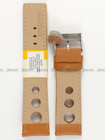 Pasek skórzany do zegarka - Diloy P355.24.23 - 24 mm brązowy