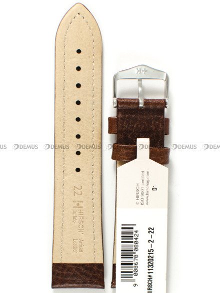 Pasek skórzany do zegarka - Hirsch Buffalo 11320215-2-22 - 22 mm brązowy