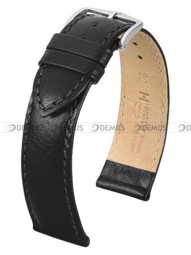 Pasek skórzany do zegarka - Hirsch Forest 17920250-2-20 - 20 mm czarny