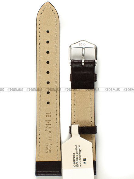 Pasek skórzany do zegarka - Hirsch Kent 01002010-2-18 - 18 mm brązowy