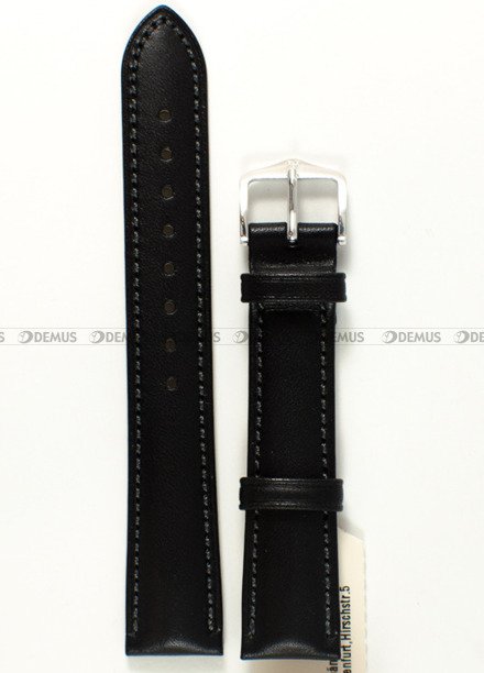 Pasek skórzany do zegarka - Hirsch Kent 01002050-2-18 - 18 mm czarny