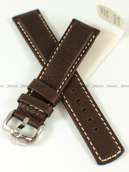 Pasek skórzany do zegarka - Hirsch Mariner 14502110-2-20 - 20 mm brązowy
