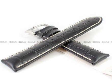 Pasek skórzany do zegarka - Hirsch Modena 10302850-2-22 - 22 mm czarny