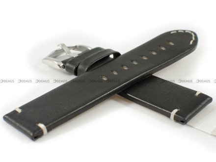 Pasek skórzany do zegarka - Hirsch Ranger 05402050-2-22 - 22 mm czarny