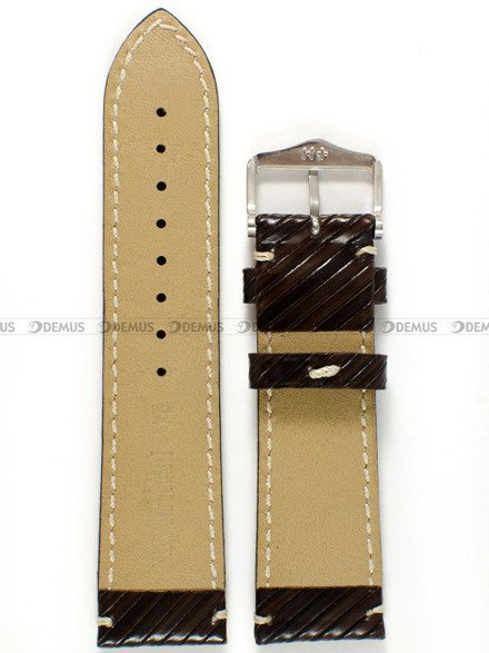 Pasek skórzany do zegarka - Hirsch Rivetta L 01202010-2-24 - 24 mm brązowy