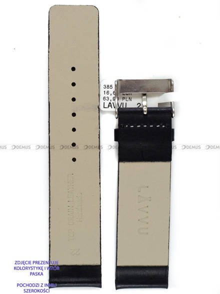 Pasek skórzany do zegarka - LAVVU LSCUB26 - 26 mm czarny