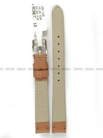 Pasek skórzany do zegarka - Minet MSBUM12 - 12 mm